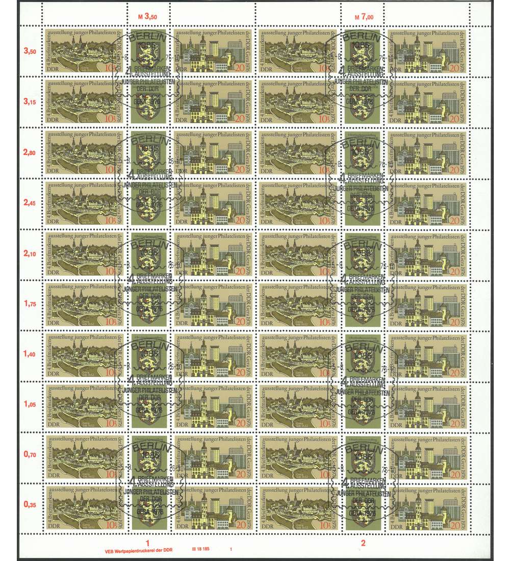 DDR ZD-Bogen Nr. 2153-2154 Philatelisten 1976 gestempelt