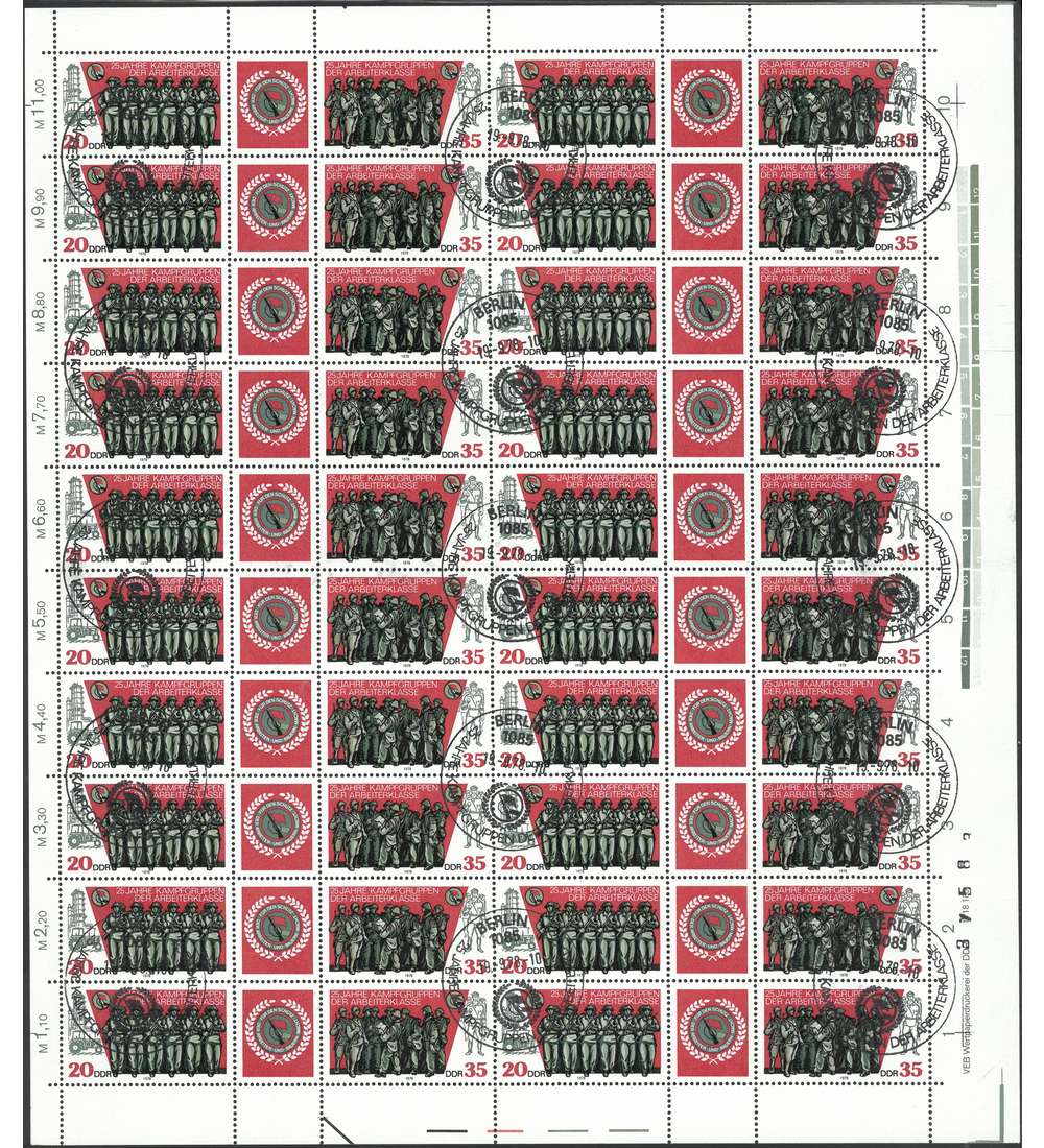 DDR ZD-Bogen Nr. 2357-2358 Kampftruppen 1978 gestempelt