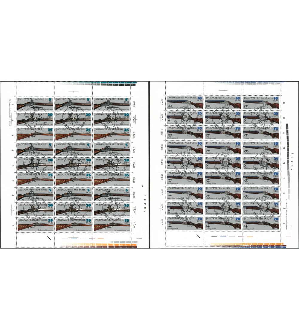 DDR ZD-Bogen Nr. 2376-2381 Jagdwaffen 1978 gestempelt