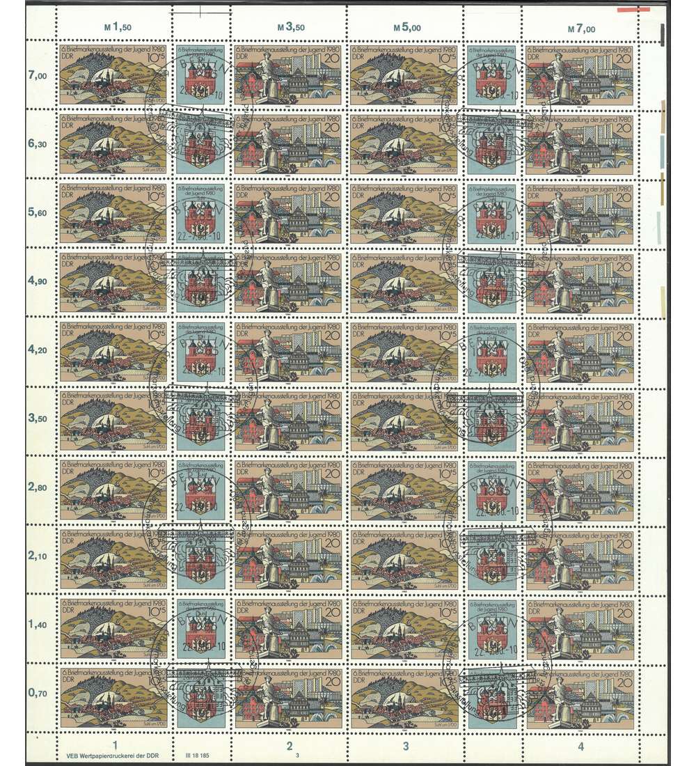 DDR ZD-Bogen Nr. 2532-2533 Ausstellung 1980 gestempelt