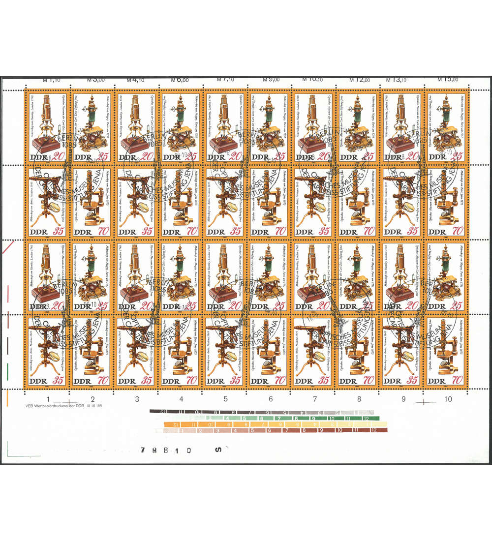 DDR ZD-Bogen Nr. 2534-2537 Optisches Museum 1980 gestempelt