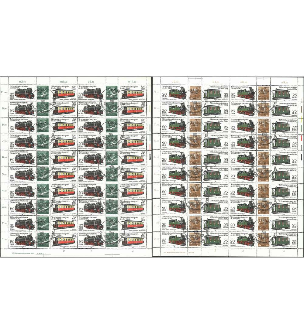 DDR ZD-Bogen Nr. 2562-2565 Schmalspurbahnen 1980 gestempelt
