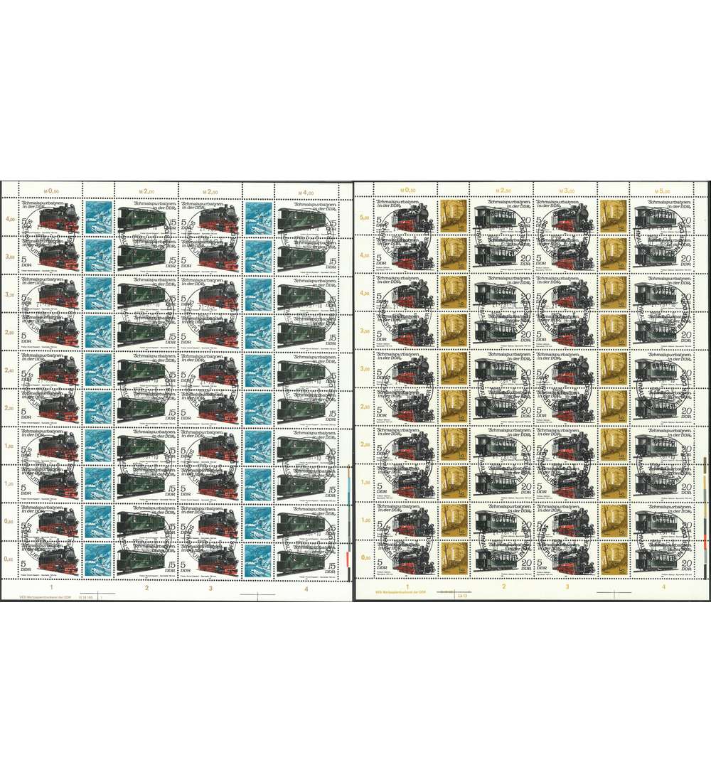 DDR ZD-Bogen Nr. 2629-2632 Schmalspurbahnen 1981 gestempelt