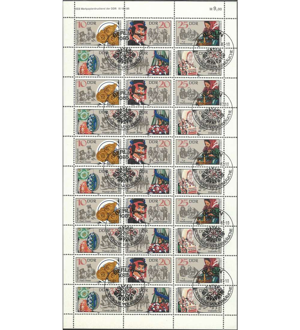 DDR ZD-Bogen Nr. 2716-2721 Volksbruche 1982 gestempelt