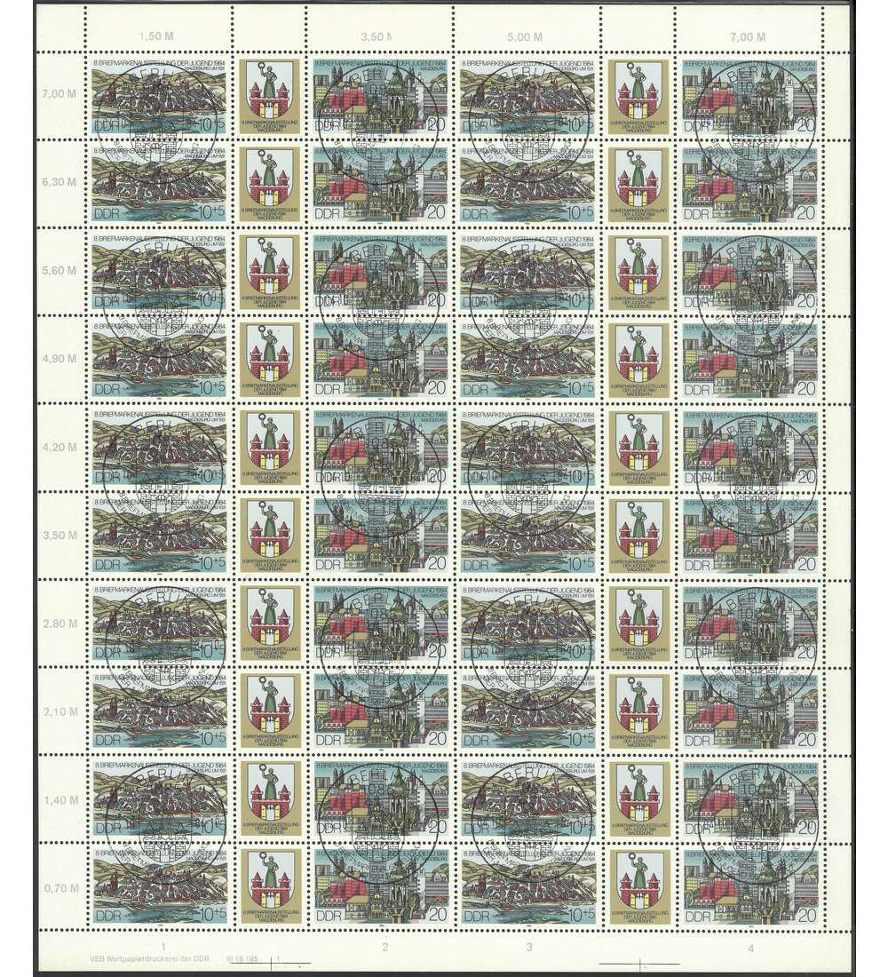 DDR ZD-Bogen Nr. 2903-2904 Ausstellung 1984 gestempelt