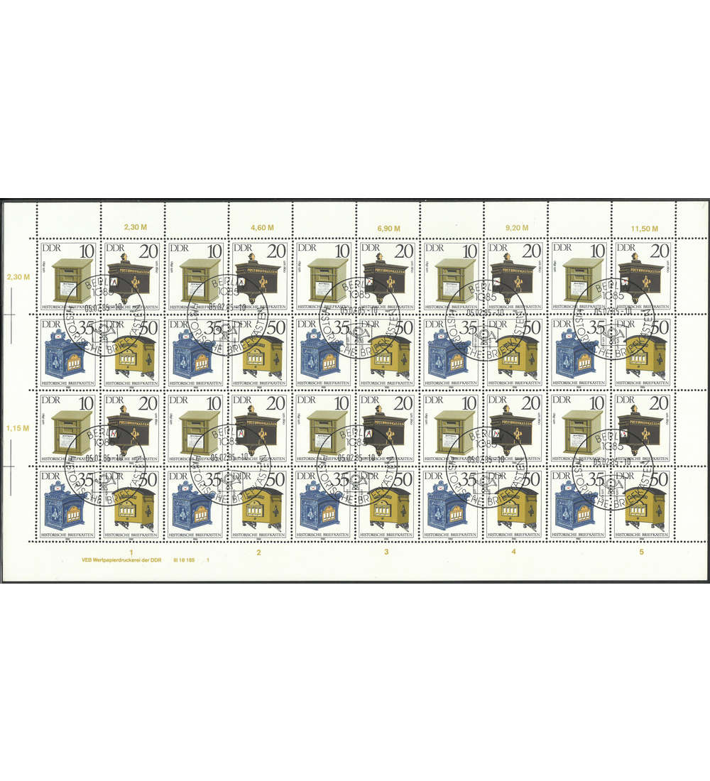 DDR ZD-Bogen Nr. 2924-2927 Briefksten 1985 gestempelt