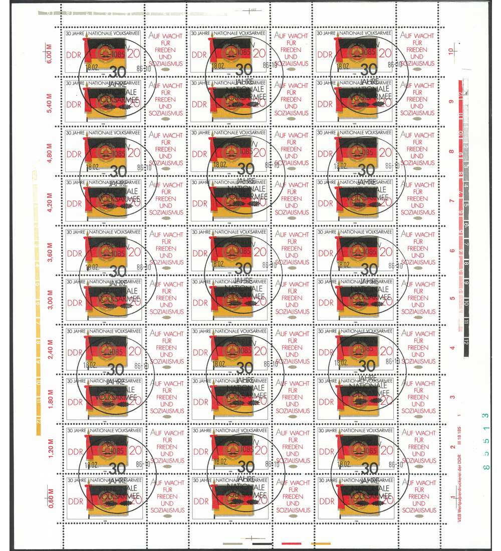 DDR ZD-Bogen Nr. 3001 30 Jahre Volksarmee 1988 gestempelt