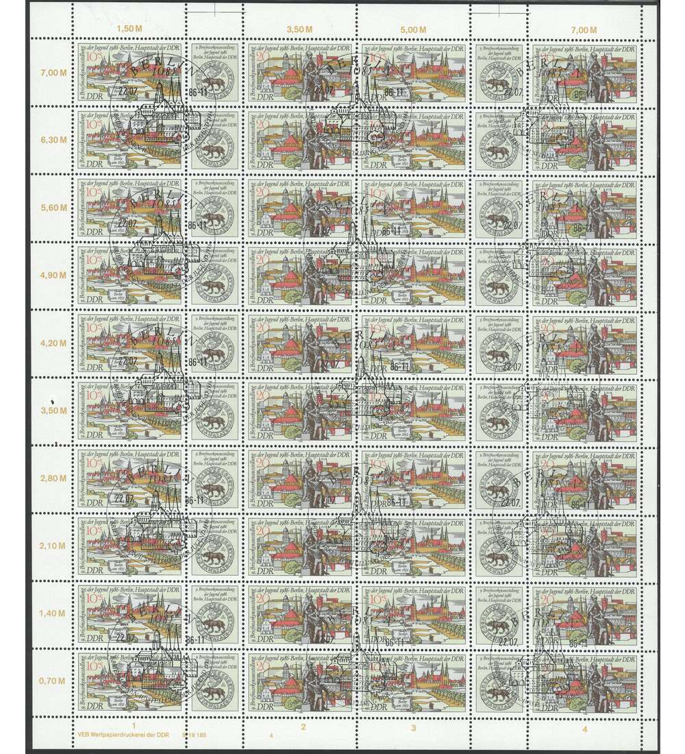 DDR ZD-Bogen Nr. 3030-3031 Briefmarkenausstellung 1986 gestempelt