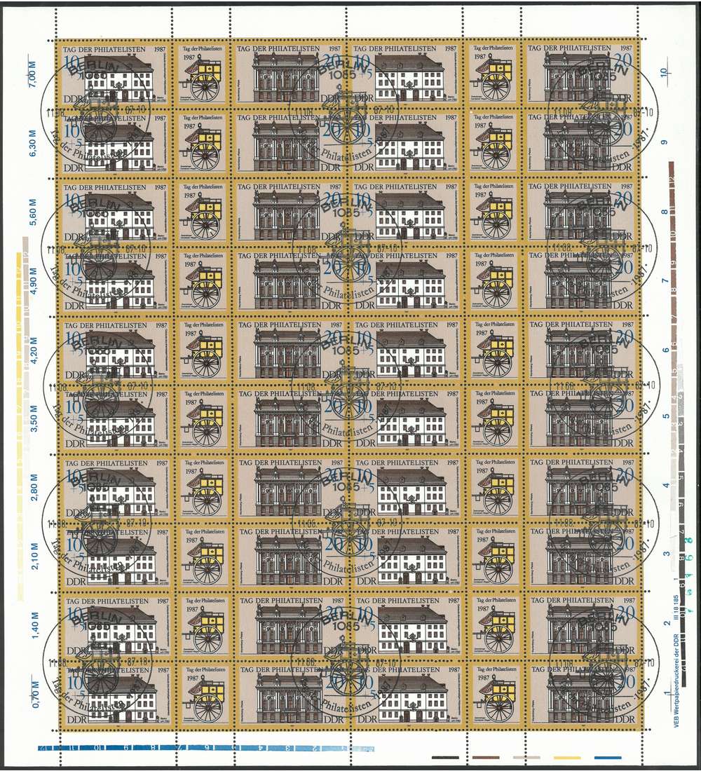 DDR ZD-Bogen Nr. 3118-3119 Tag der Philatelisten 1987 gestempelt