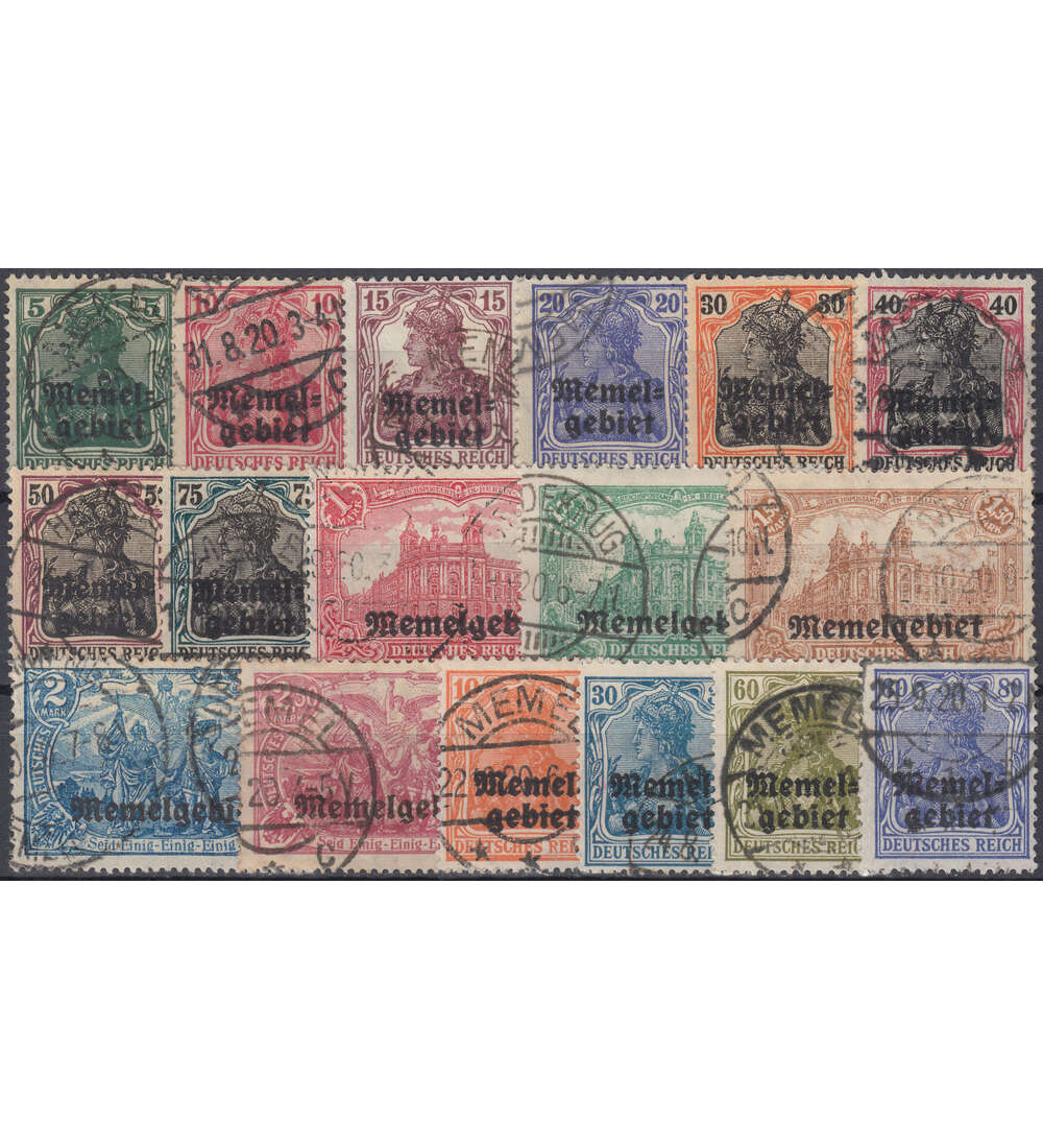 Memel Nr. 1-17 gestempelt