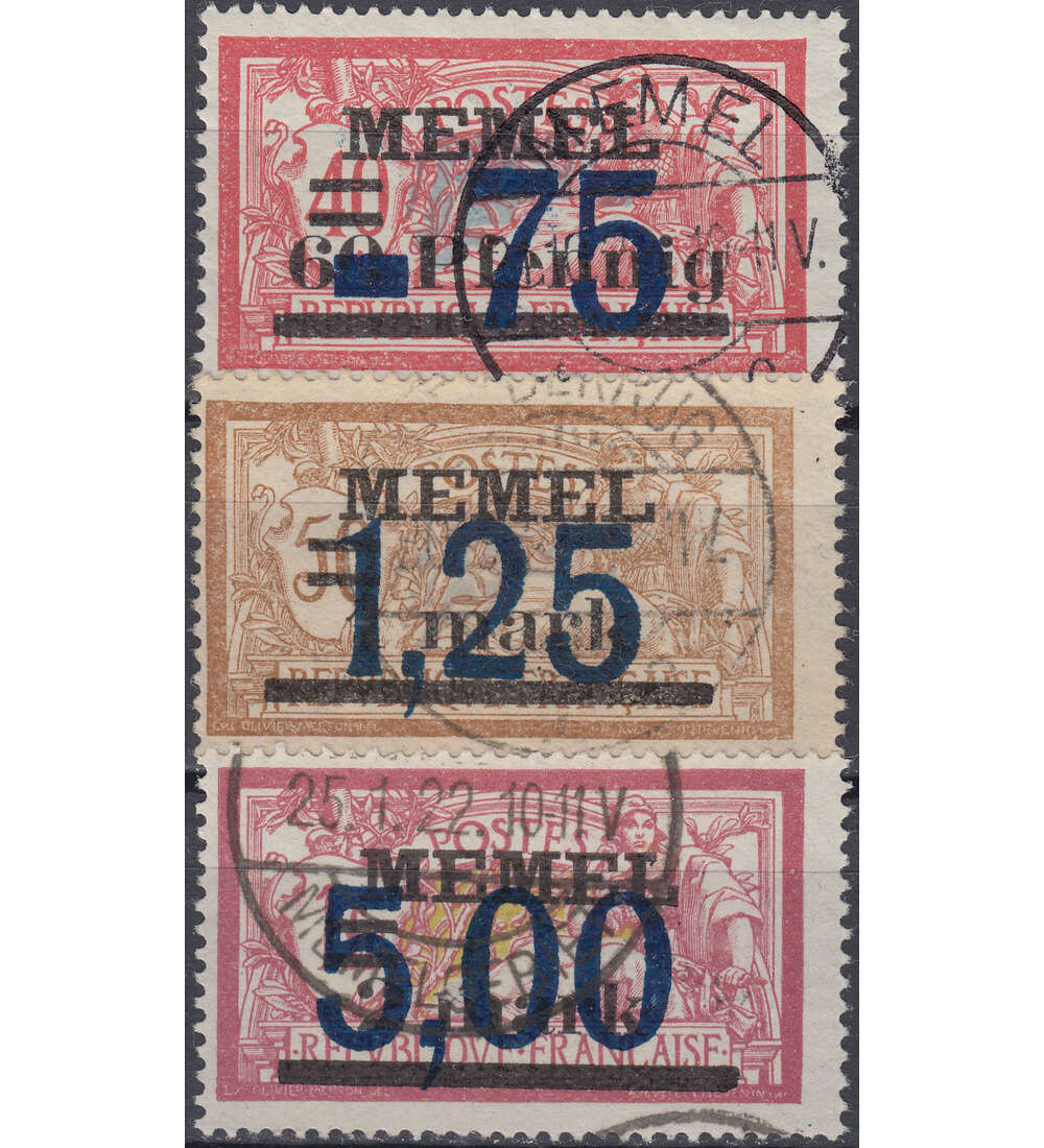 Memel Nr. 49-51 gestempelt