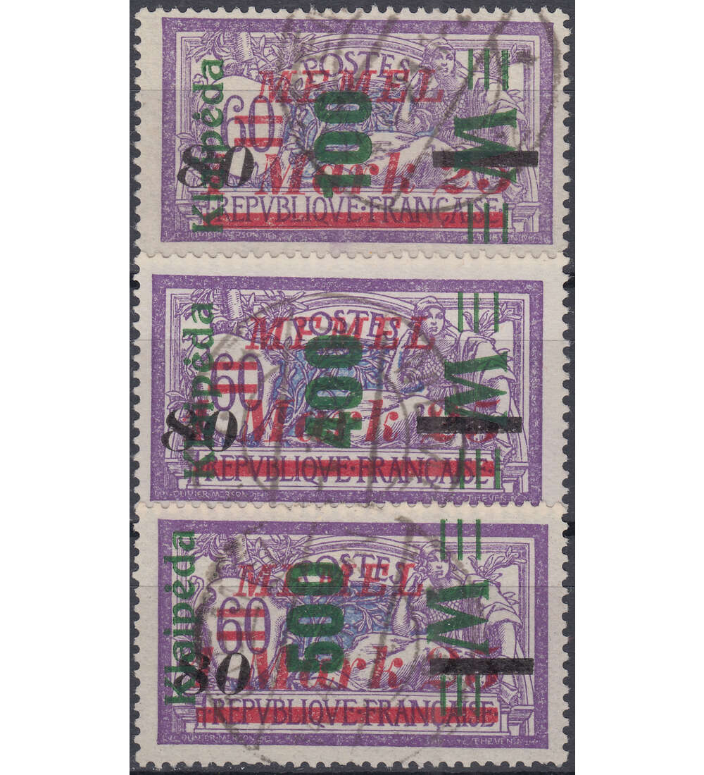 Memel Nr. 164-166 gestempelt