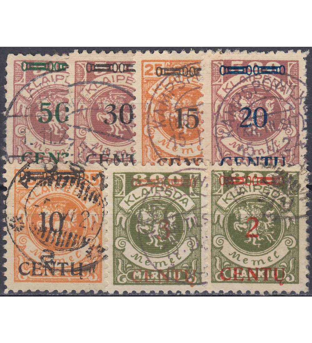 Memel Nr. 167-173 gestempelt