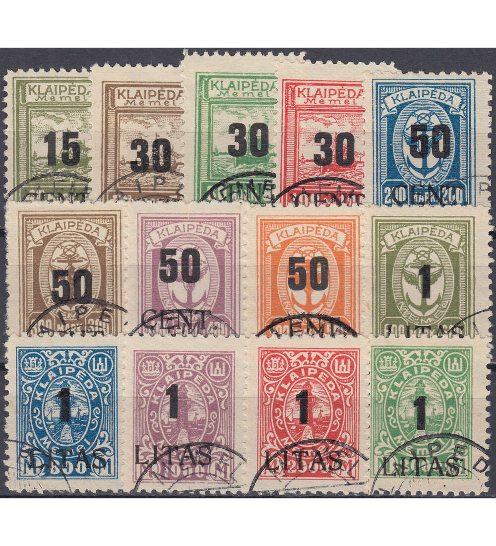 Memel Nr. 193-205 gestempelt