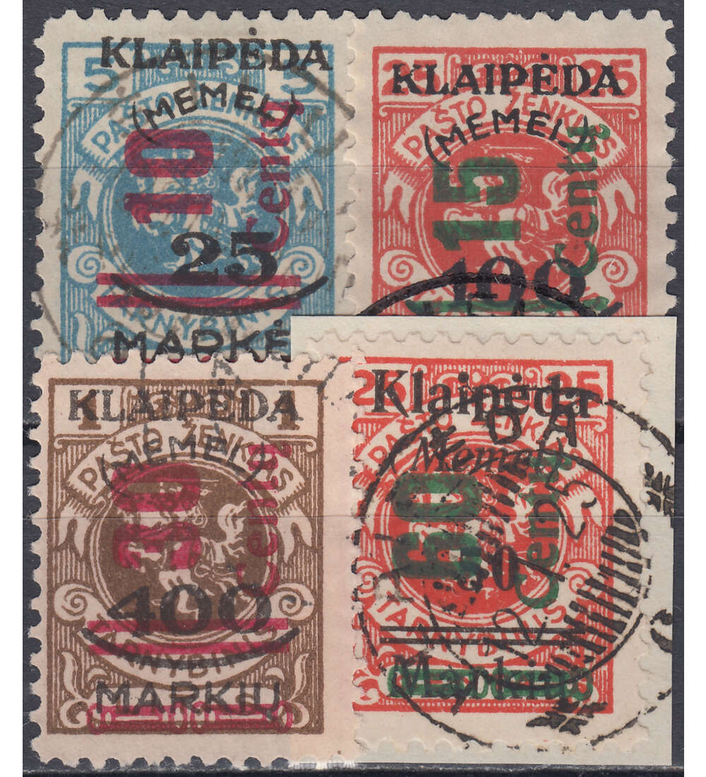Memel Nr. 230-233 gestempelt