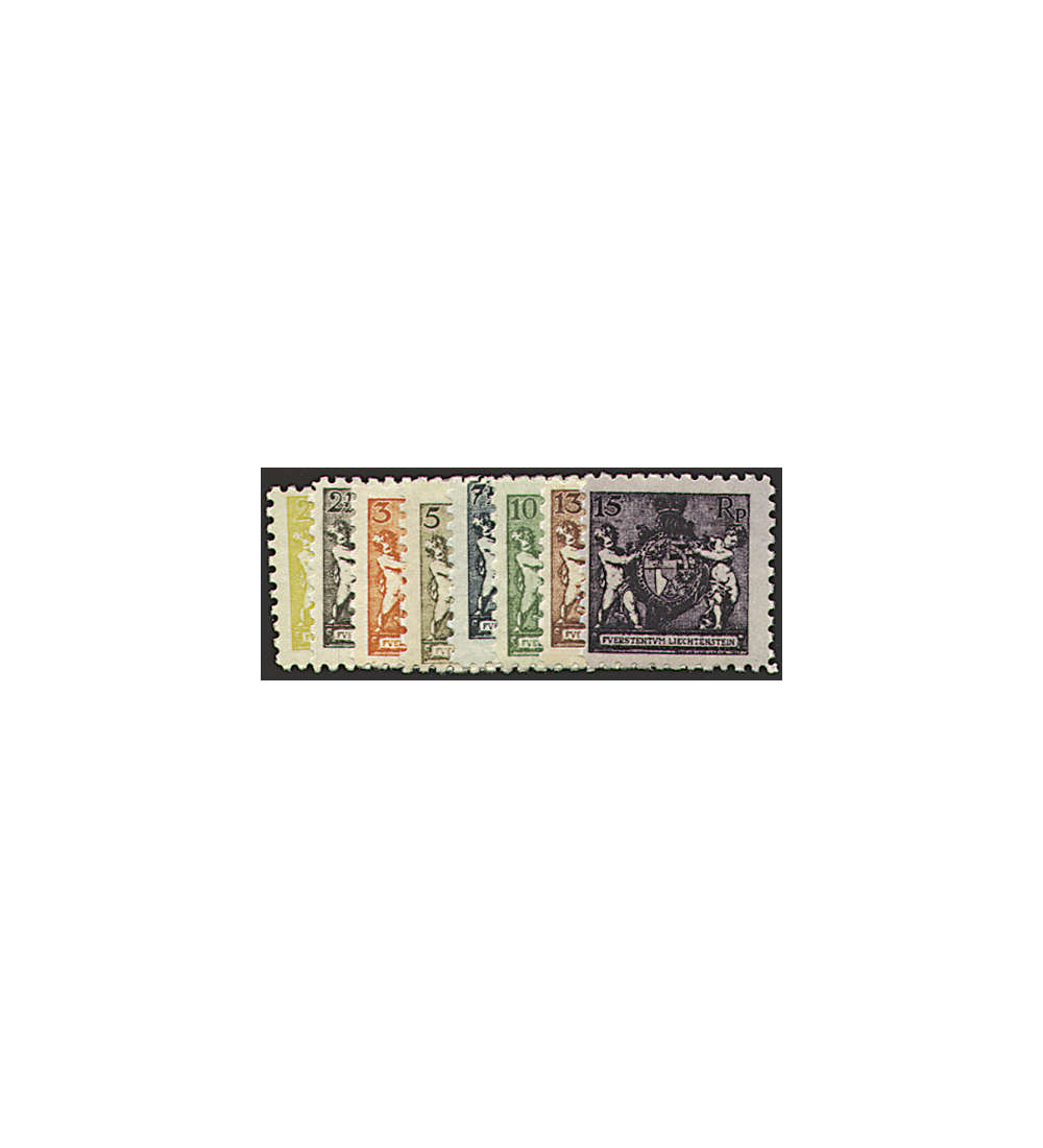 Liechtenstein Nr. 45-52A       Landeswappen 1921