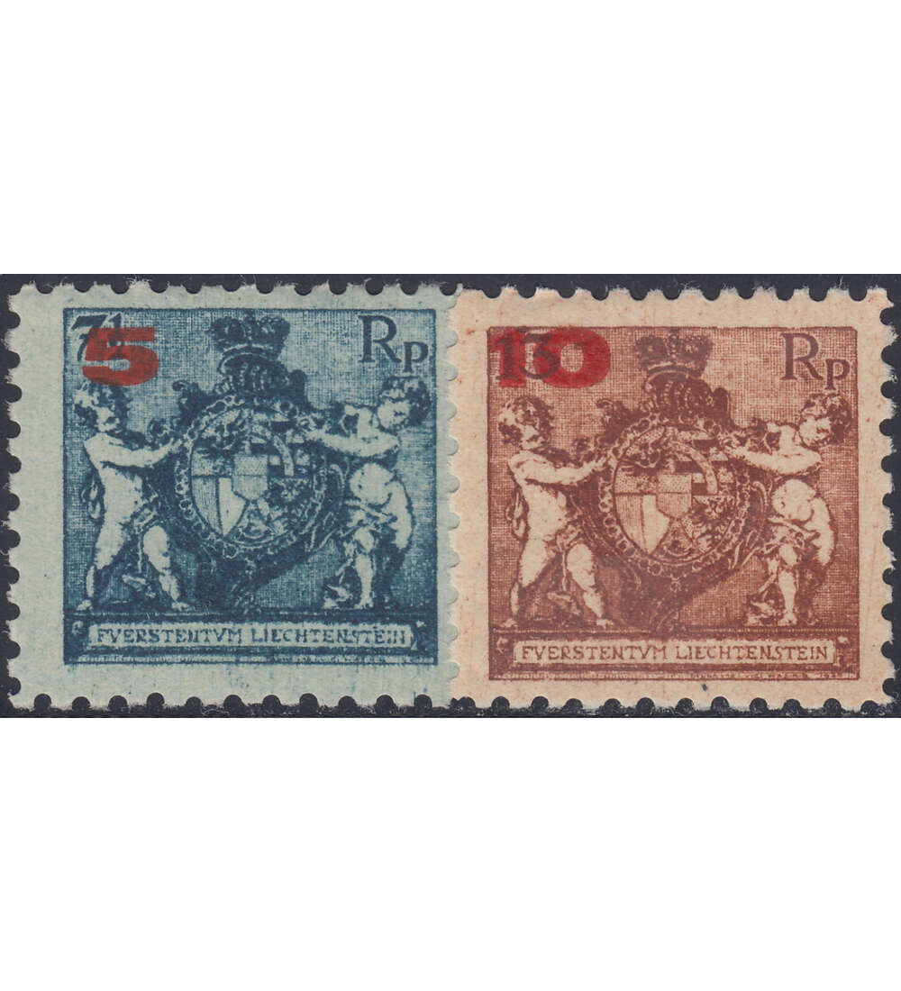 Liechtenstein Nr. 61-62A       Freimarken 1924