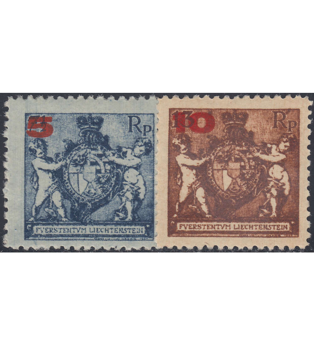 Liechtenstein Nr. 61-62B       Freimarken 1924