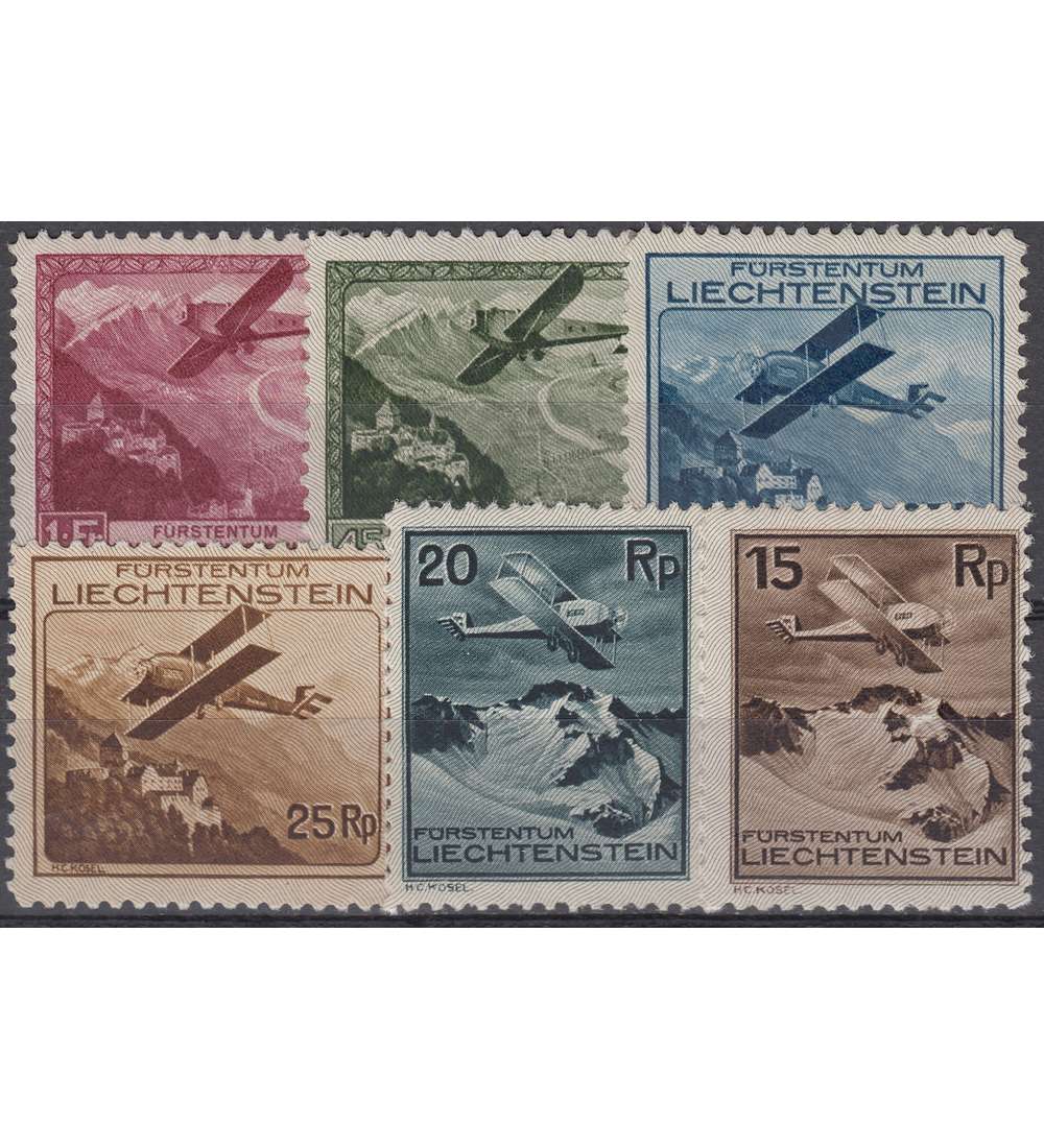 Liechtenstein Nr. 108-113      Flugpost 1930