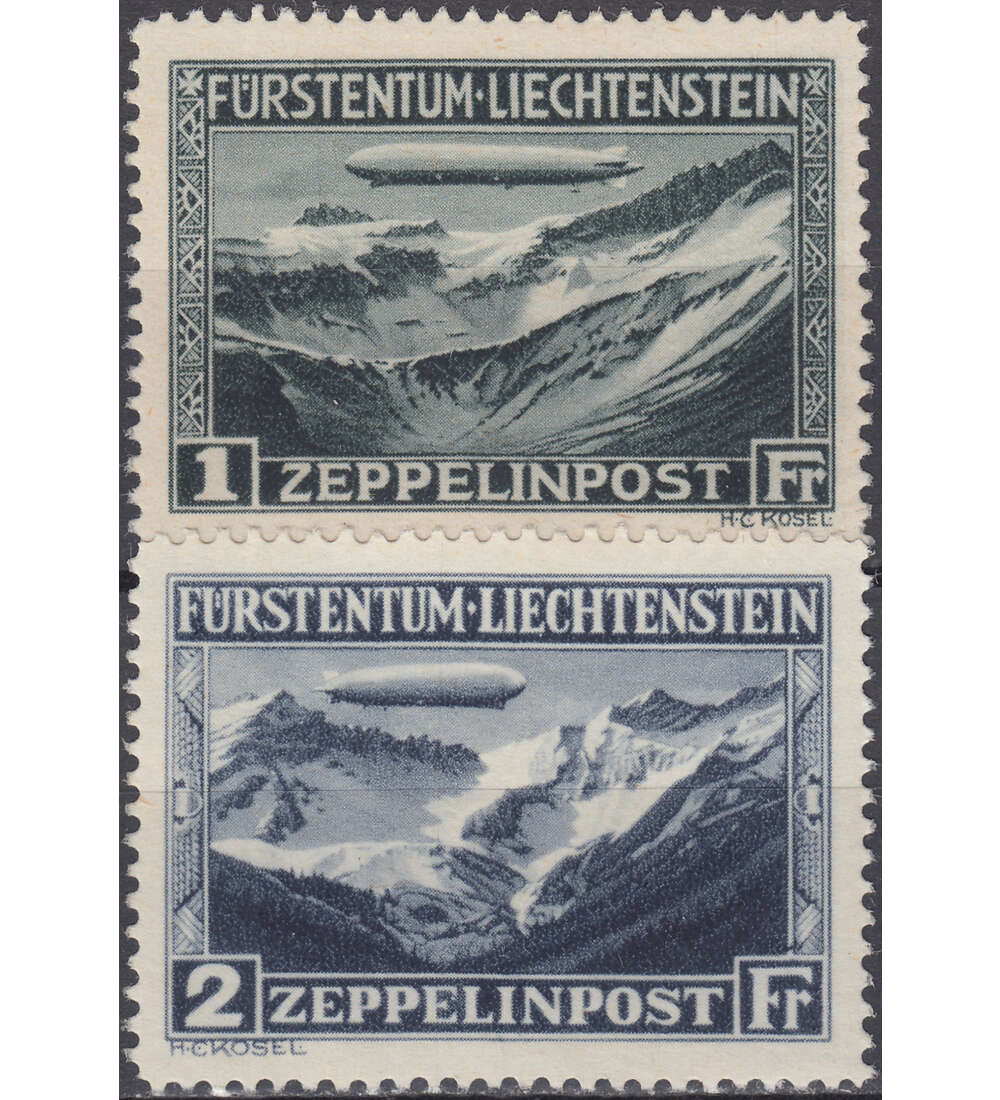 Liechtenstein Nr. 114-115      Luftschiff Graf Zeppelin