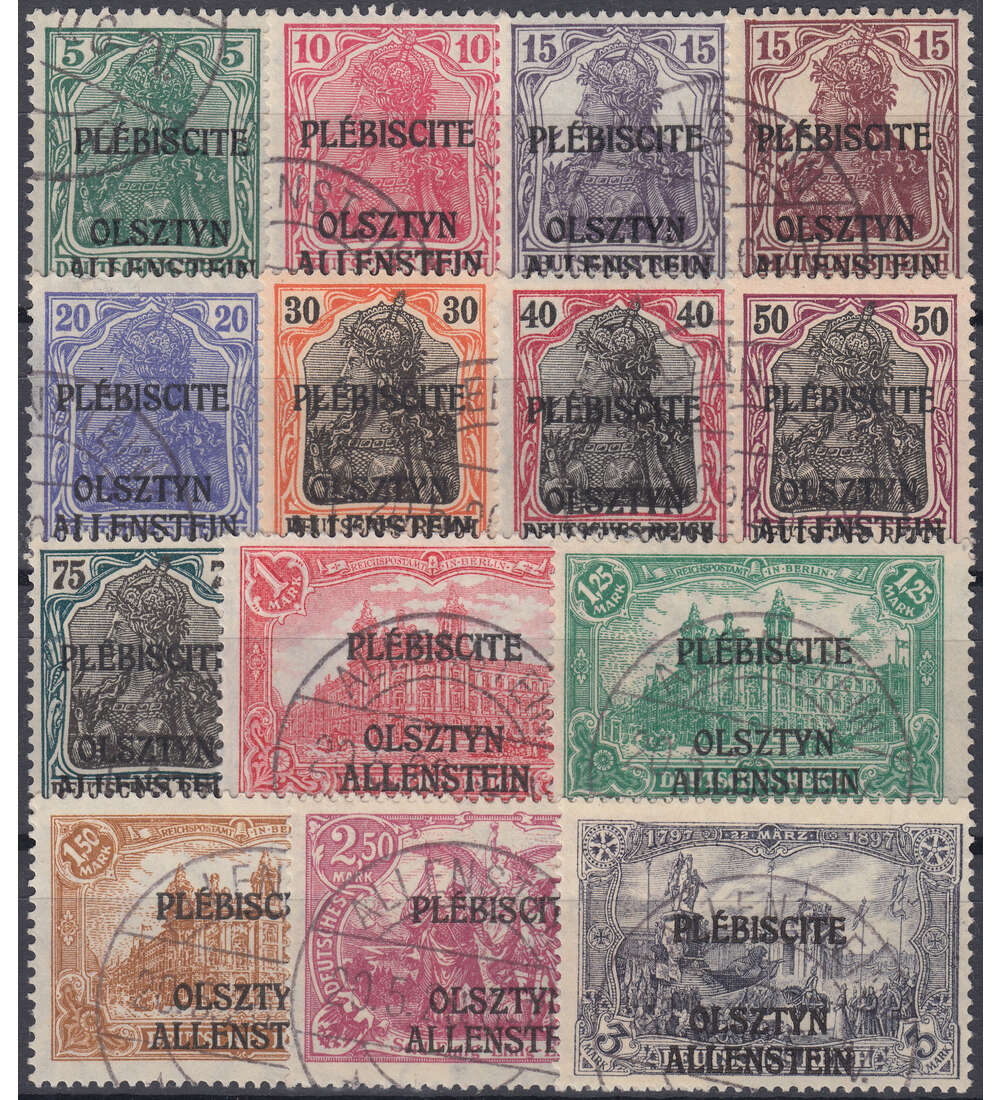 Allenstein Nr. 1-14 gestempelt