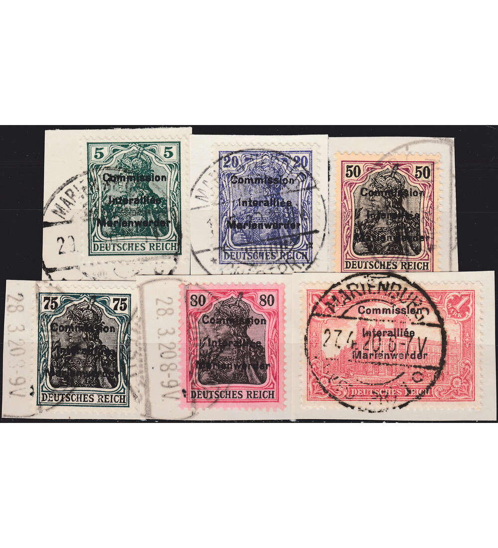 Marienwerder Nr. 15-20 gestempelt geprft