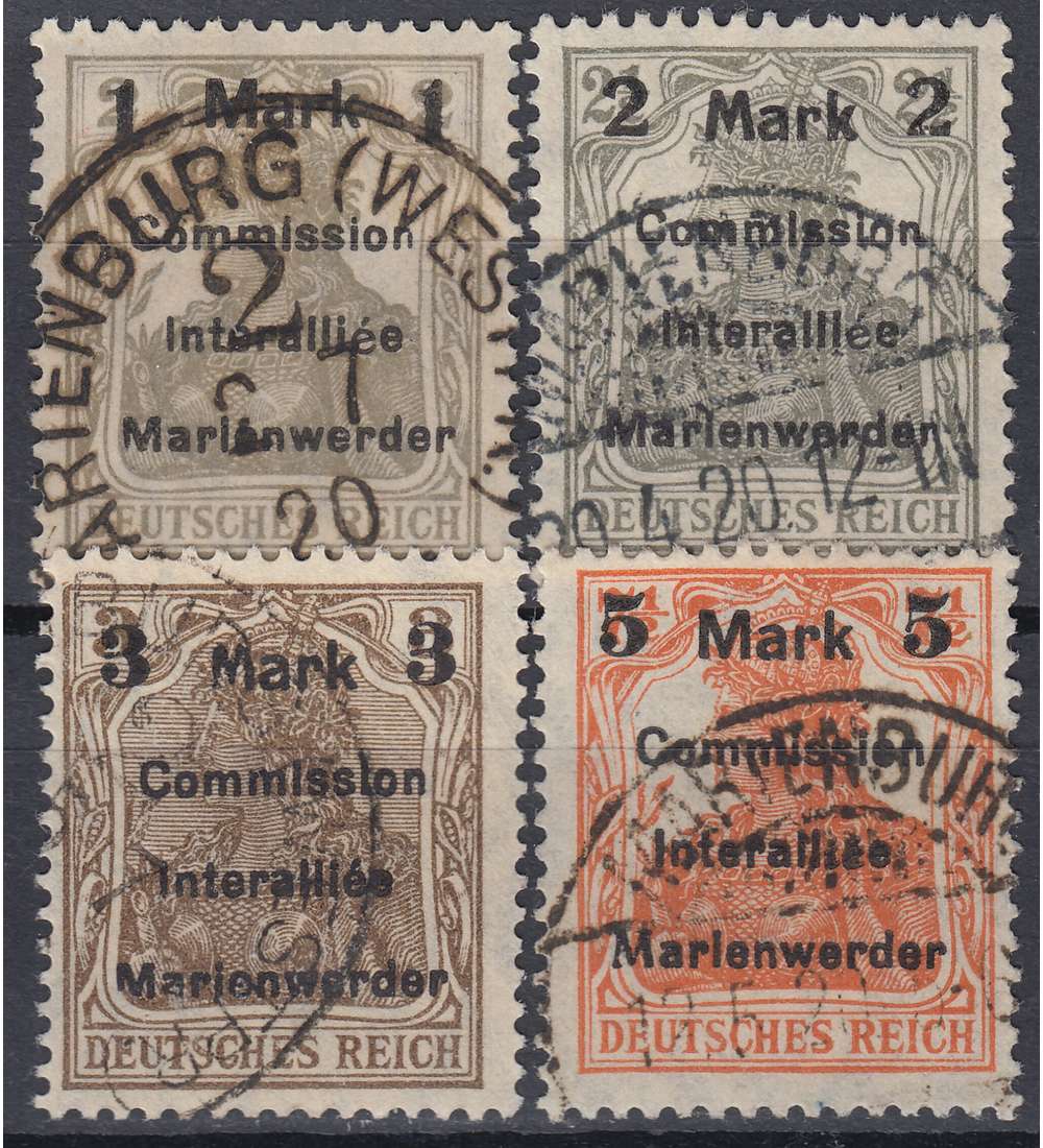 Marienwerder Nr. 22-25 gestempelt