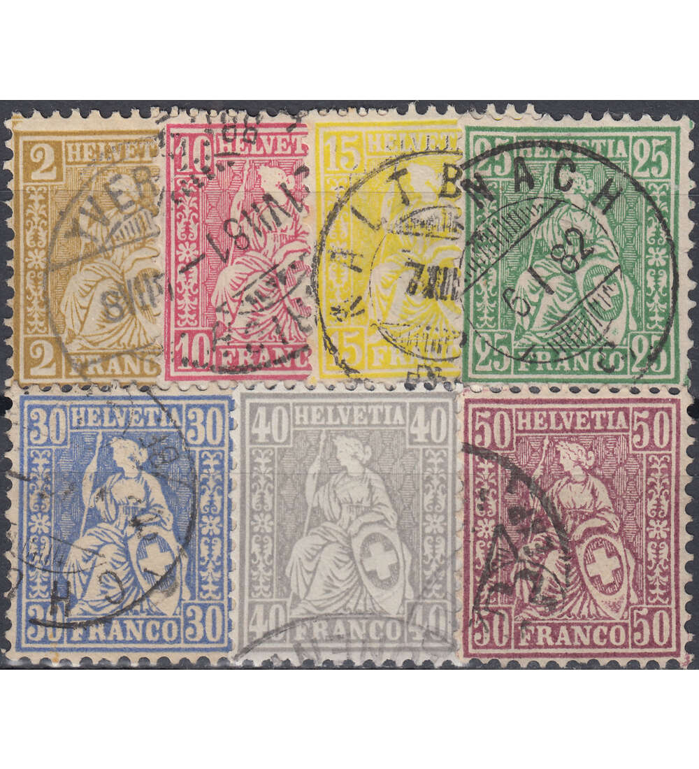 Schweiz Nr. 29-35 gestempelt Sitzende Helvetia 1867