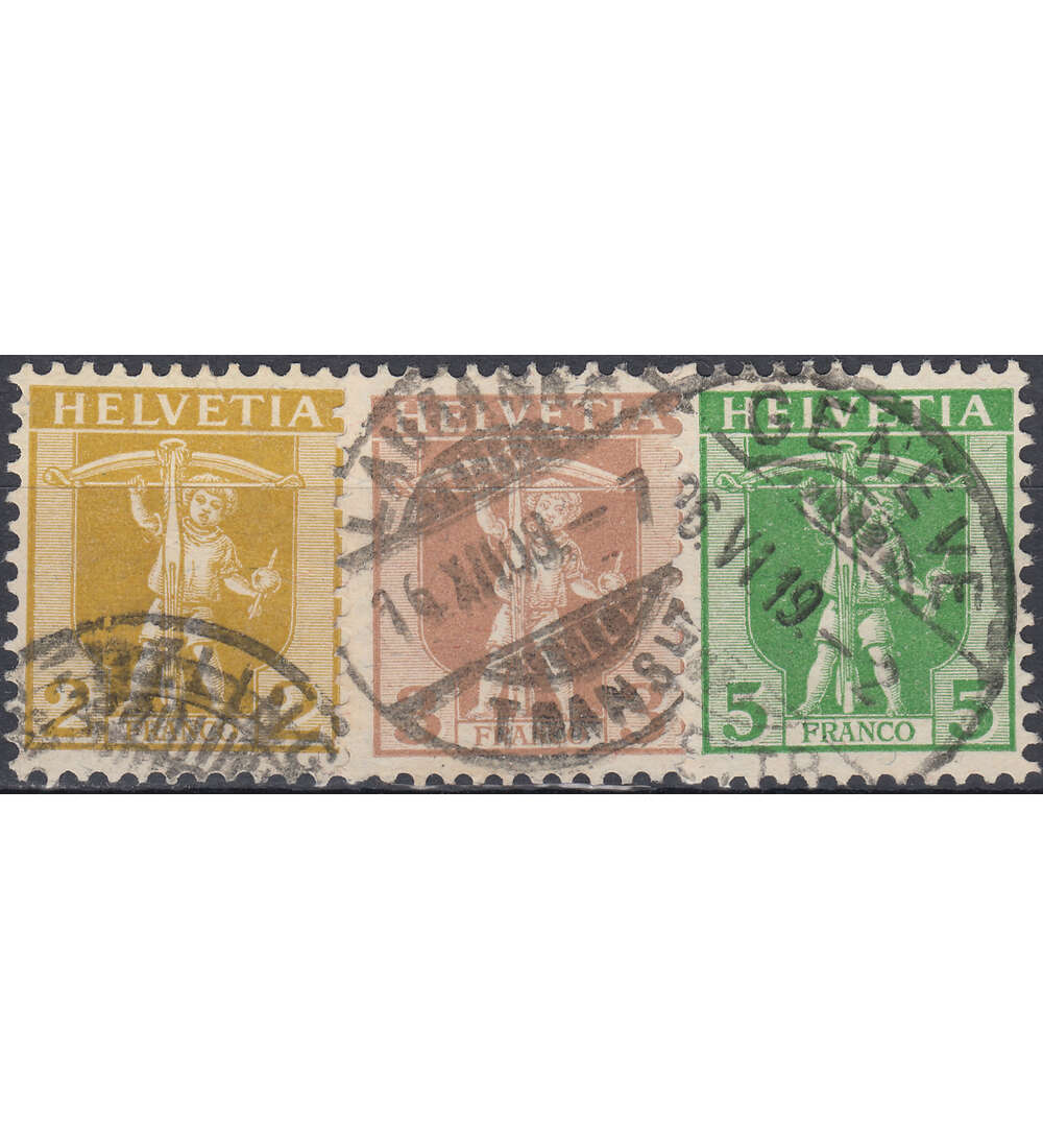 Schweiz Nr. 95-97 gestempelt Tellknabe 1907