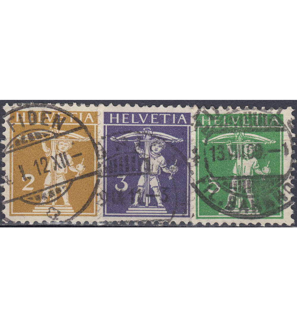 Schweiz Nr. 111-113 gestempelt Tellknabe 1909