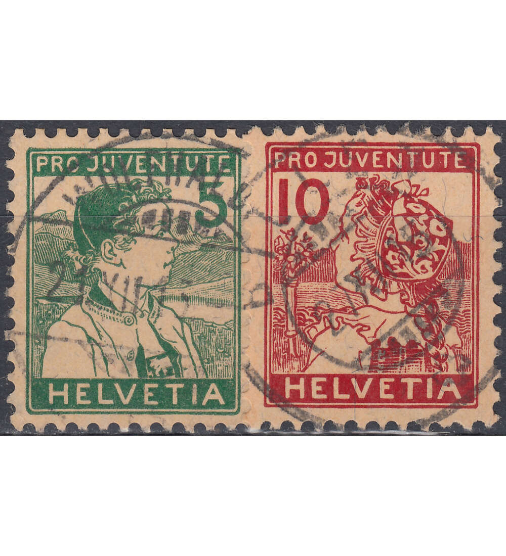 Schweiz Nr. 128-129 gestempelt Pro Juventute 1915