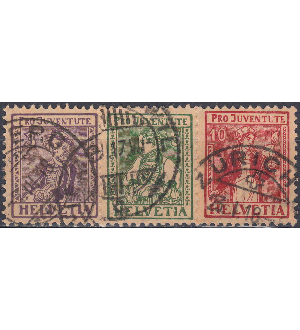 Schweiz Nr. 133-135 gestempelt Pro Juventute 1917