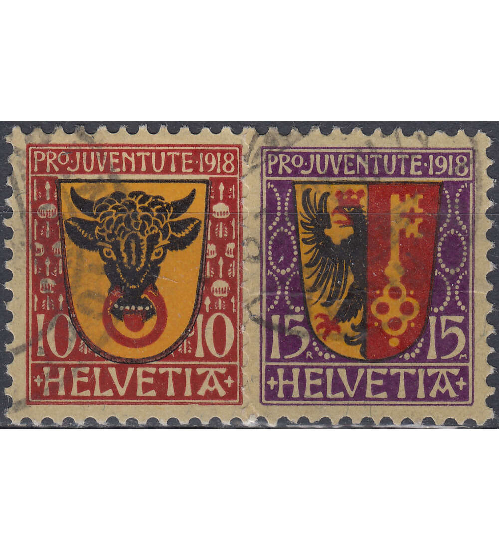 Schweiz Nr. 143-144 gestempelt Pro Juventute 1918