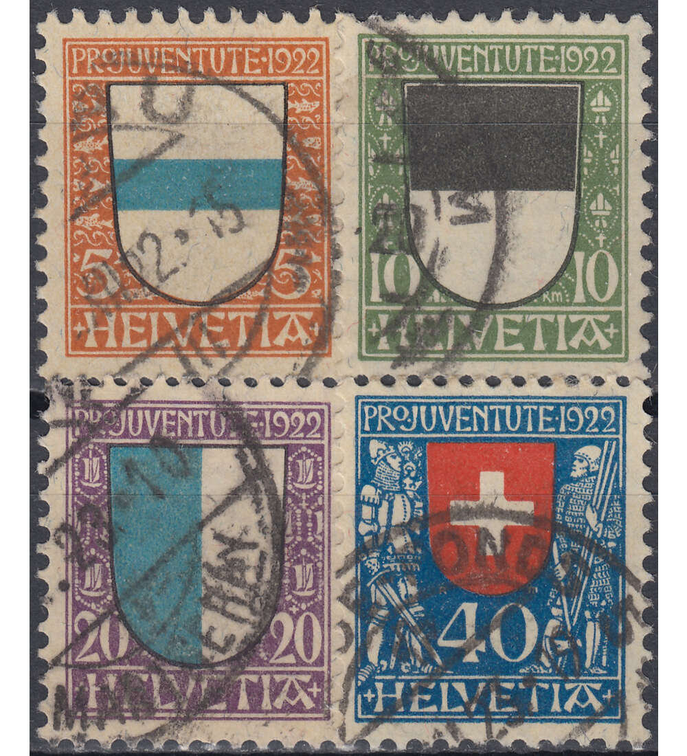 Schweiz Nr. 175-178 gestempelt Pro Juventute 1922
