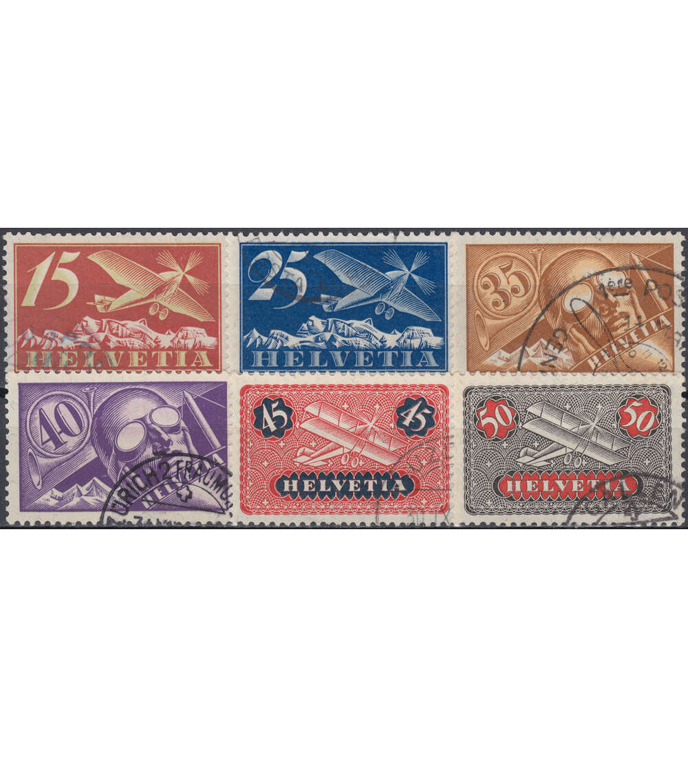 Schweiz Nr. 179-184x gestemp.  Flugpost 1923