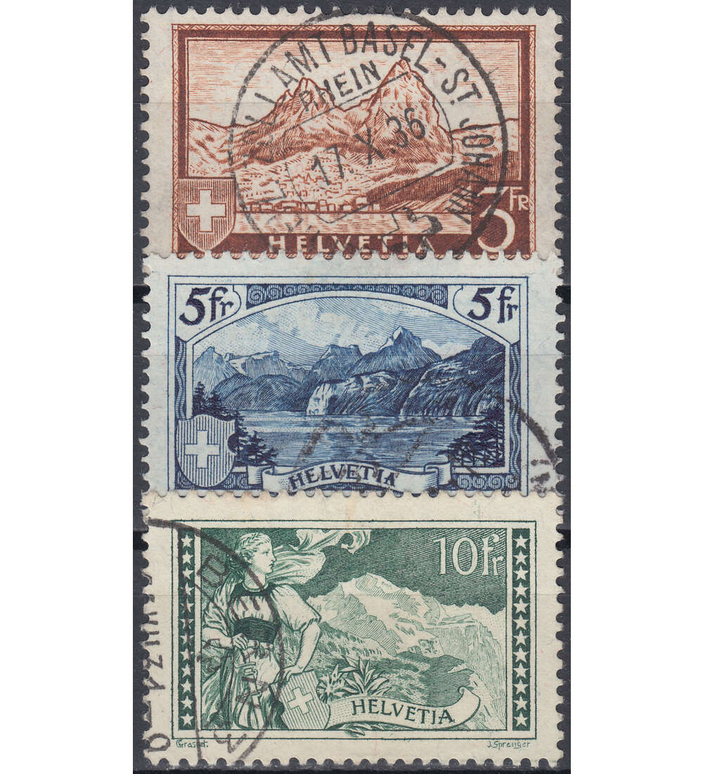 Schweiz Nr. 226-228 gestempelt Gebirgslandschaften 1928