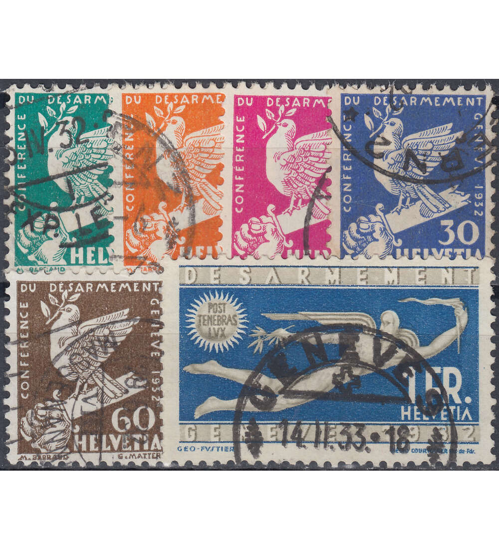 Schweiz Nr. 250-255 gestempelt Abrstungskonferenz 1932