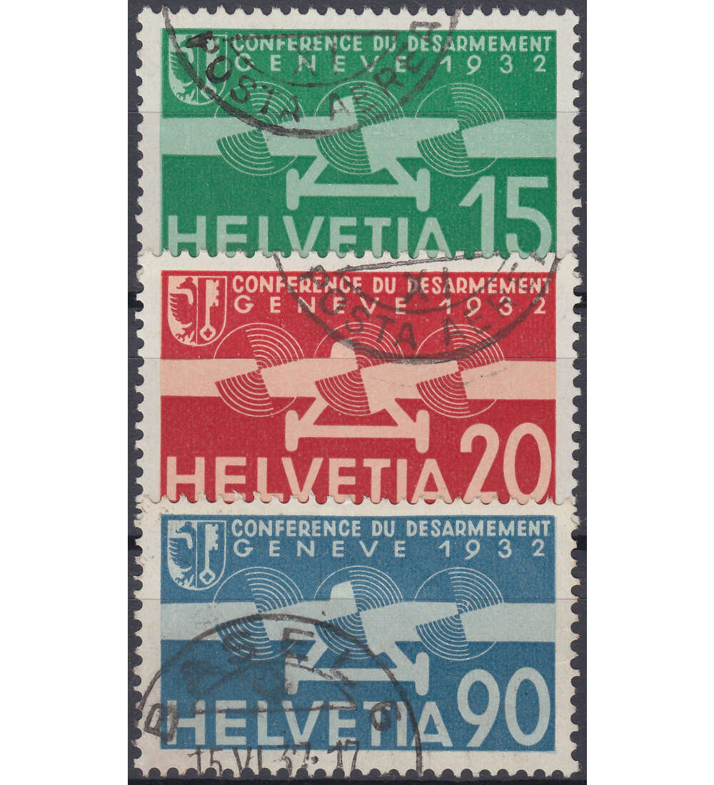 Schweiz Nr. 256-258 gestempelt Abrstungskonferenz 1932