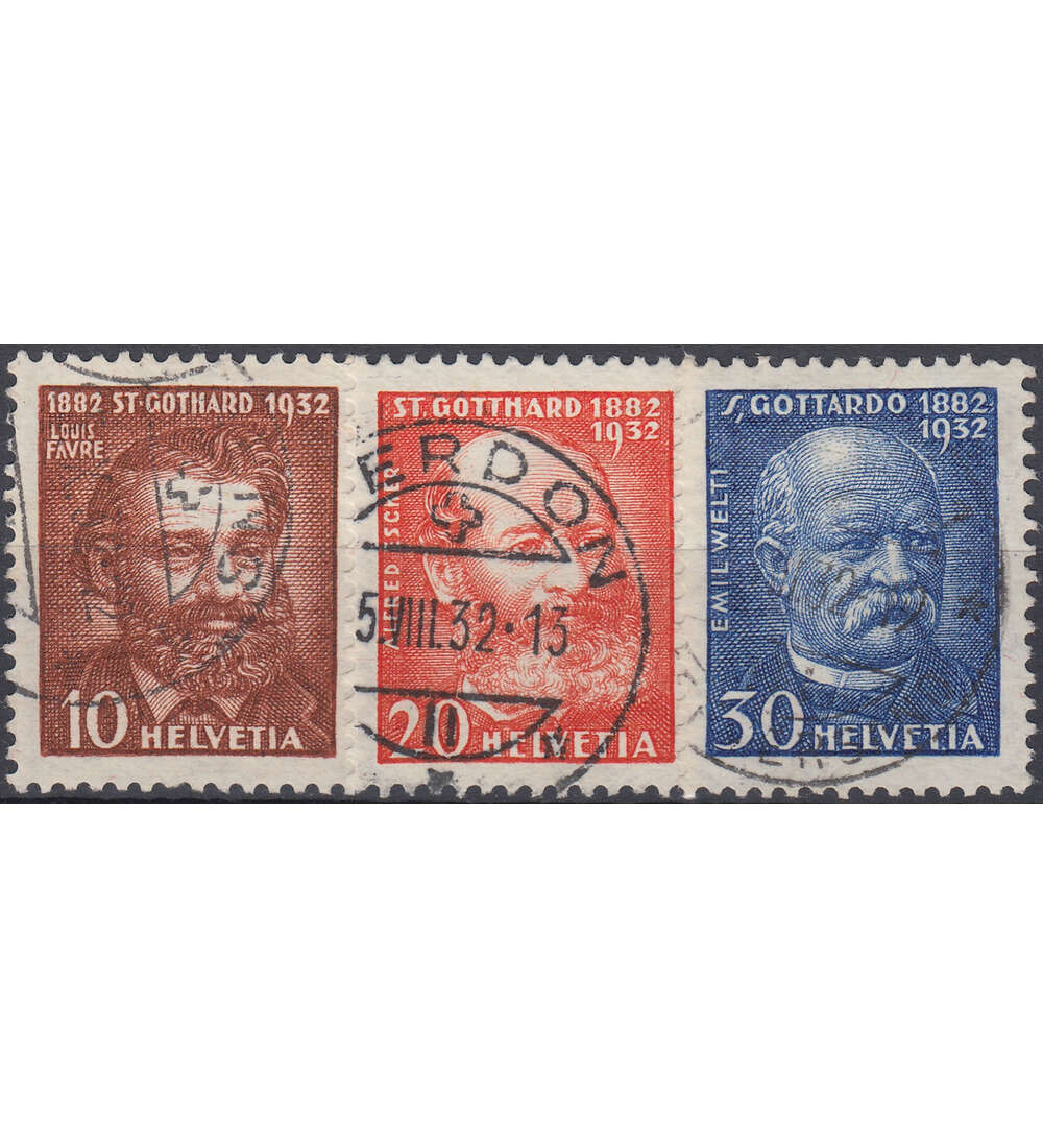 Schweiz Nr. 259-261 gestempelt St. Gotthard-Bahn 1932
