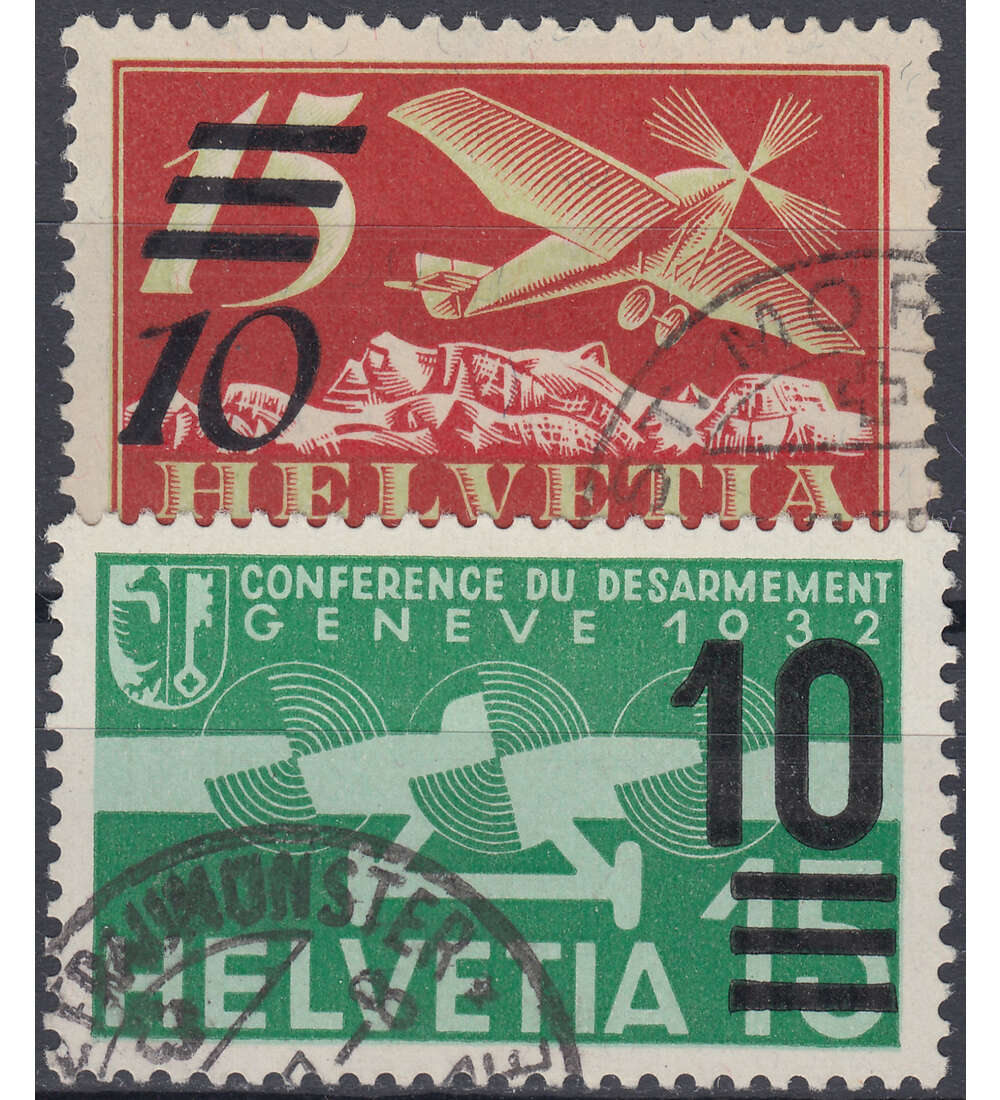 Schweiz Nr. 285a-286a gestemp. Flugpost 1935