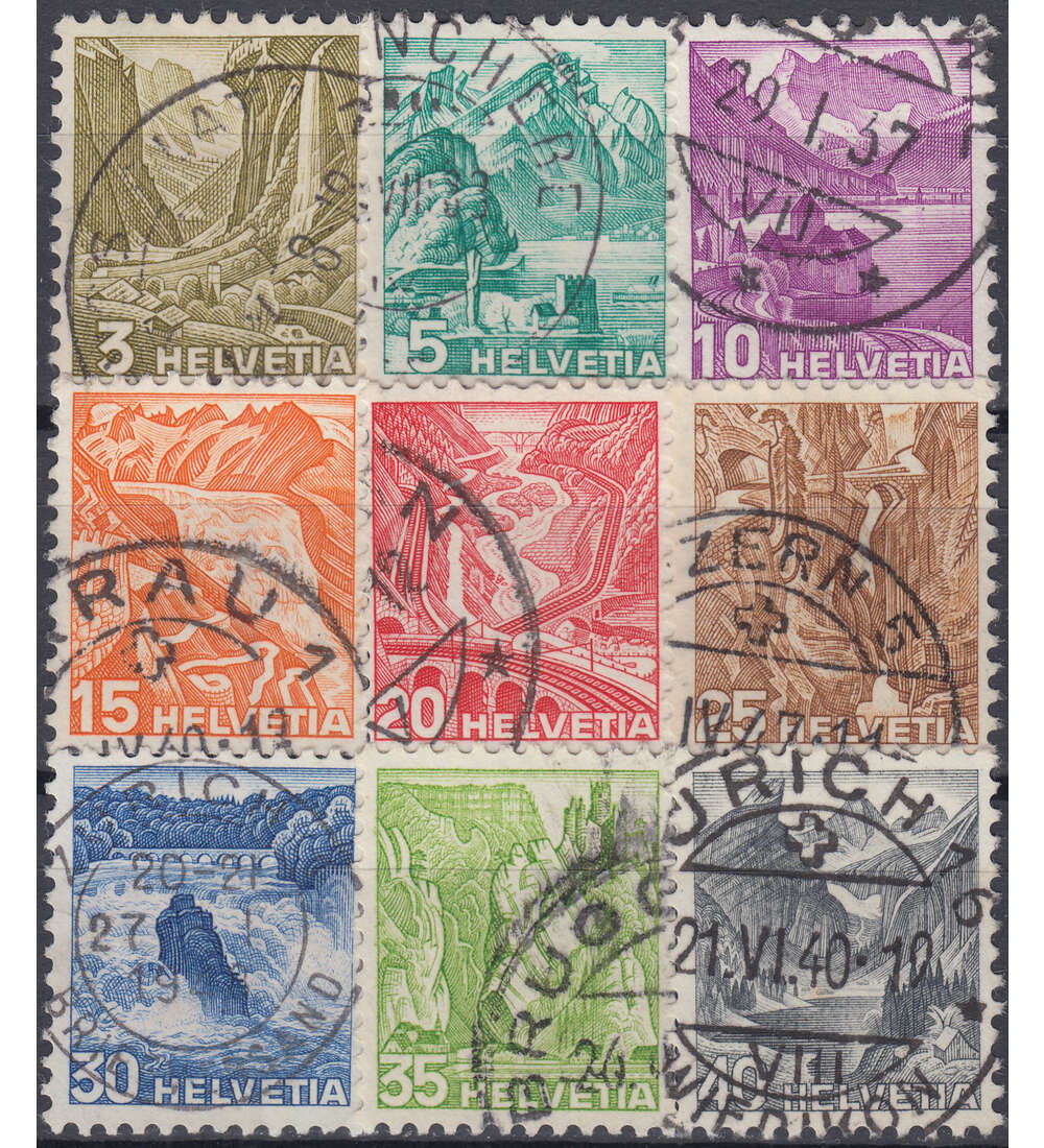 Schweiz Nr. 297-305 gestempelt Landschaften 1936