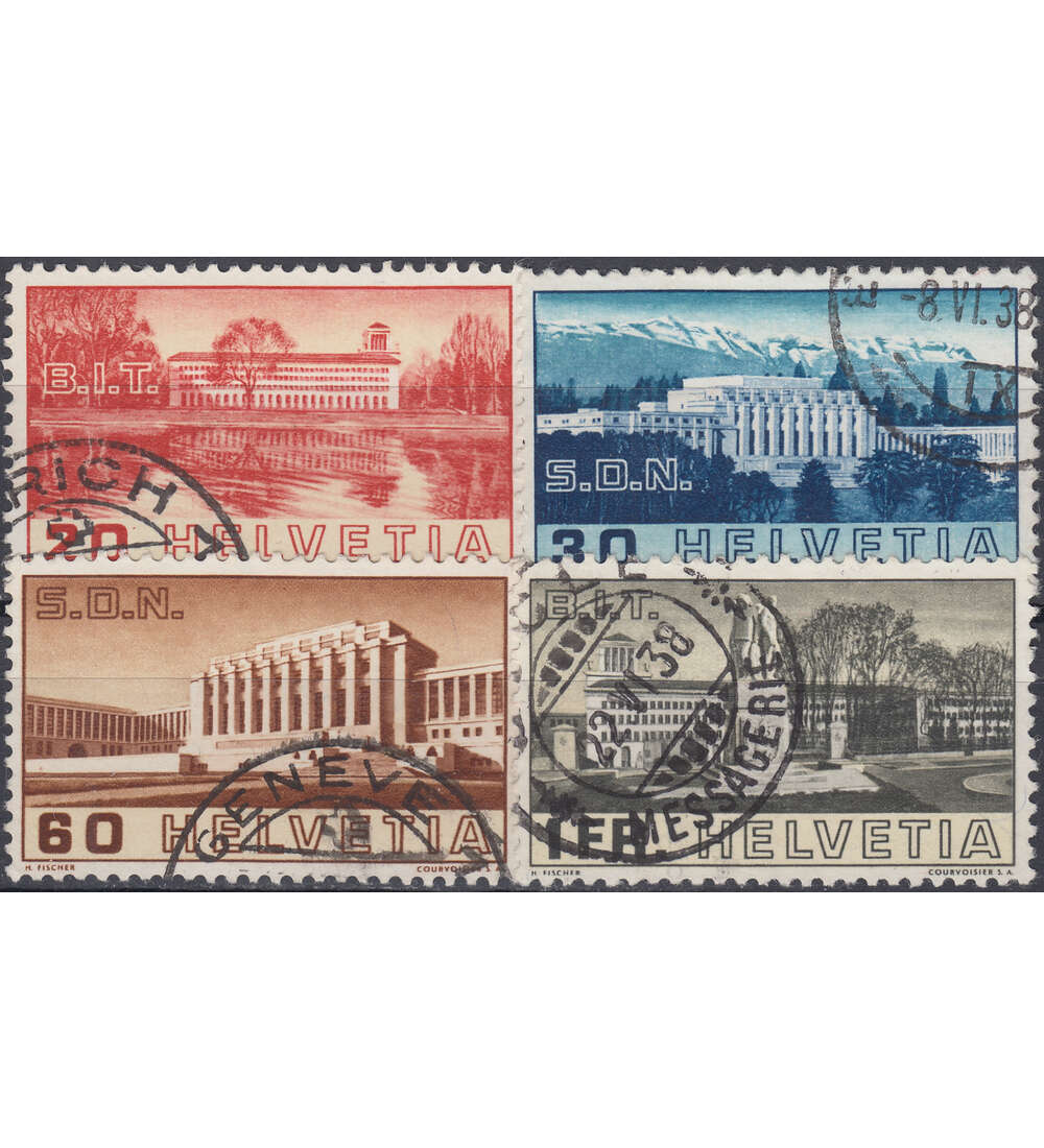 Schweiz Nr. 321-324 gestempelt Intern. Arbeitsamt 1938