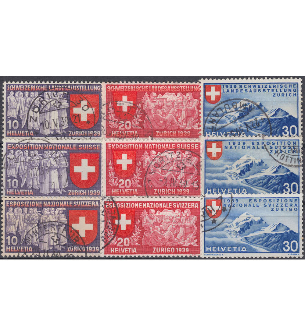Schweiz Nr. 335-343 gestempelt Landesausstellung 1939