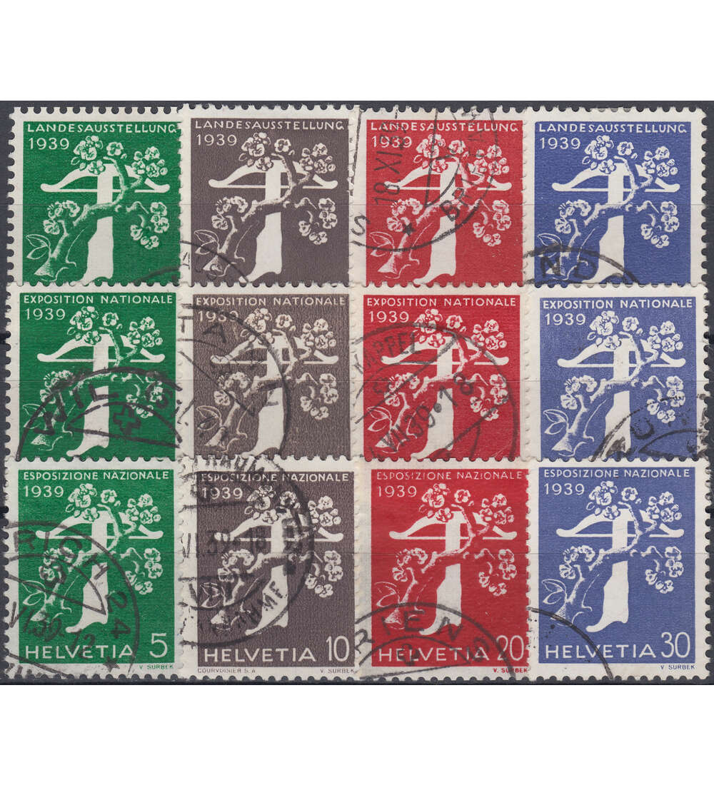Schweiz Nr. 344-355 gestempelt Landesausstellung 1939