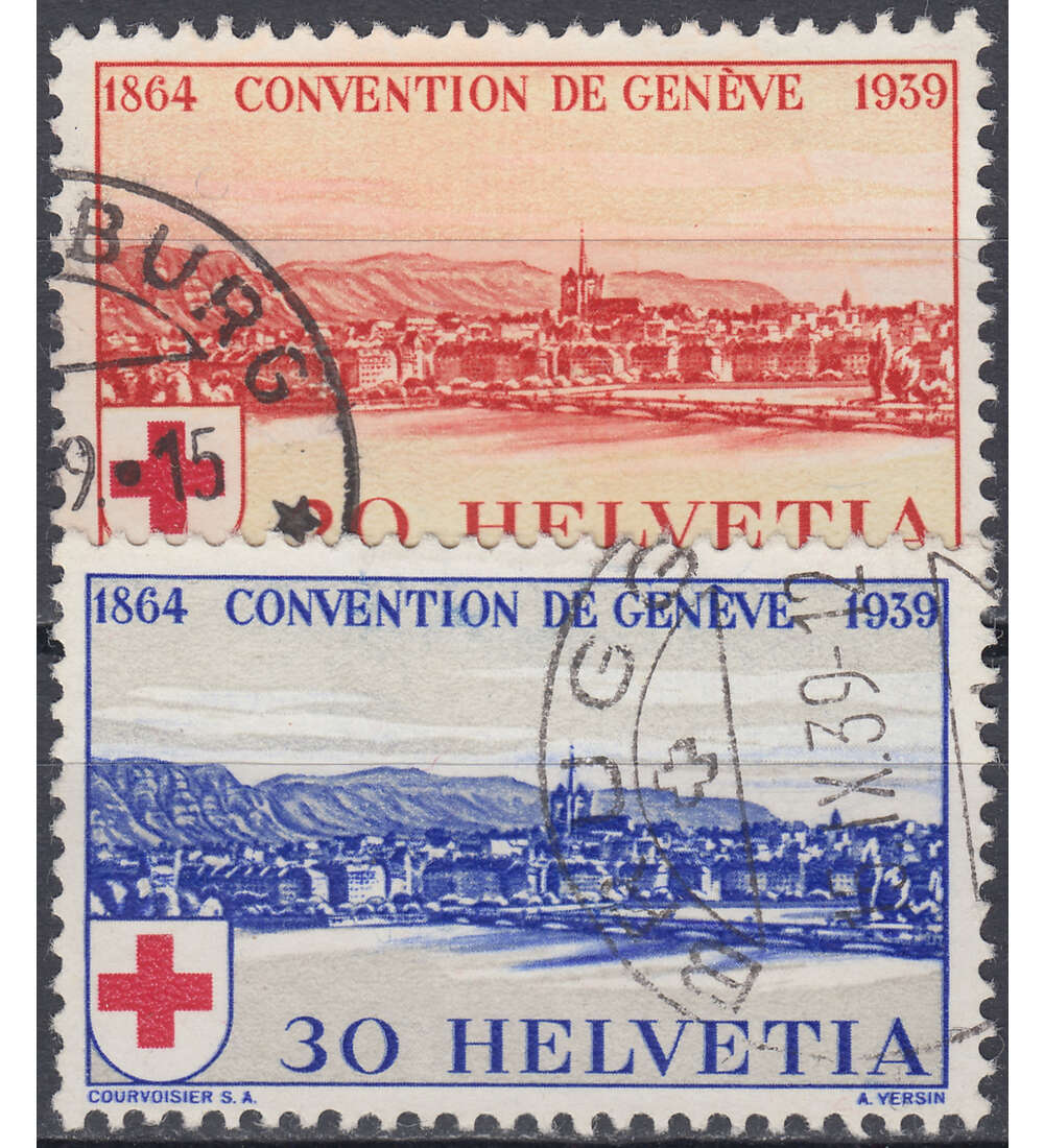 Schweiz Nr. 357-358 gestempelt 75 Jahre Rotes Kreuz 1939