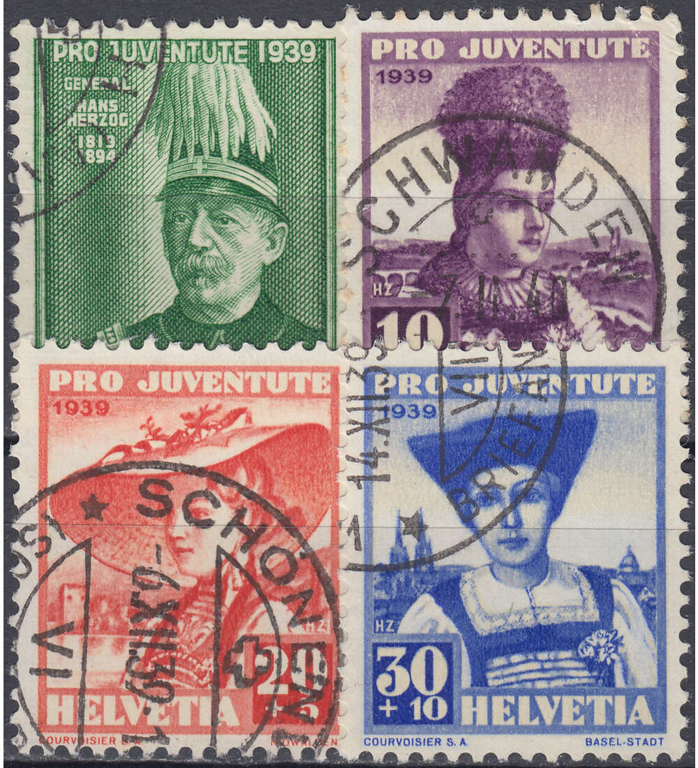 Schweiz Nr. 359-362 gestempelt Pro Juventute 1939