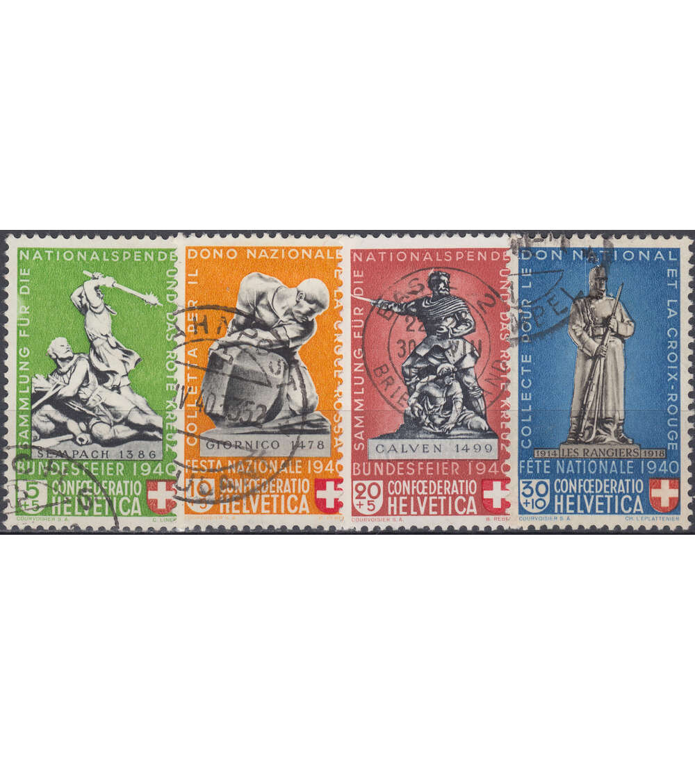 Schweiz Nr. 364-367 gestempelt Pro Patria 1940