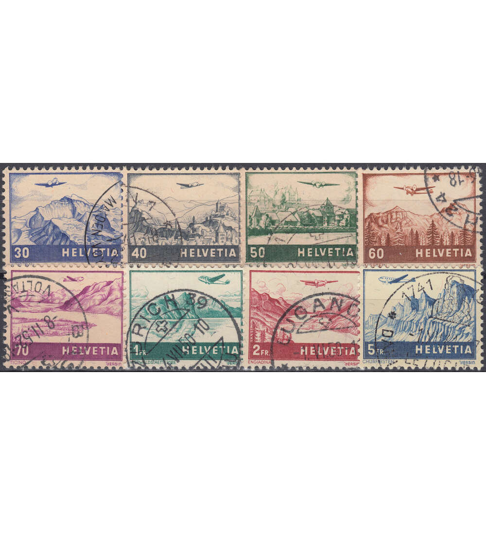 Schweiz Nr. 387-394 gestempelt Flugpost 1941