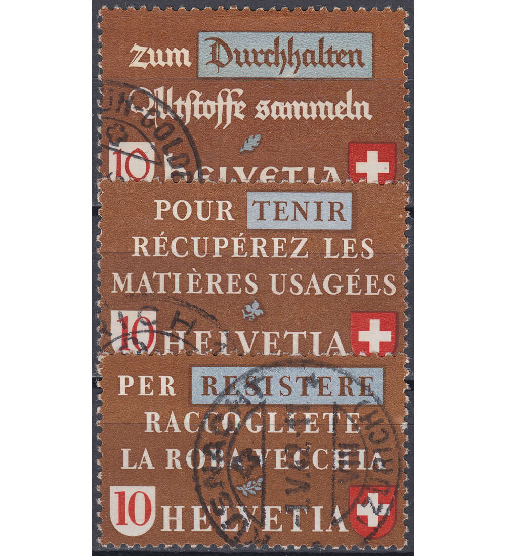 Schweiz Nr. 405-407 gestempelt Altstoffsammlung 1942