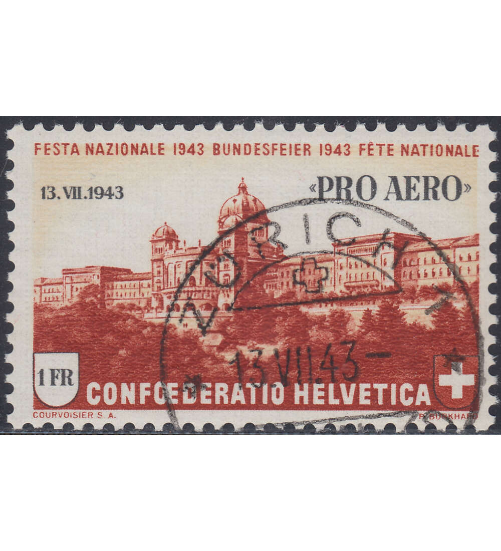 Schweiz Nr. 422 gestempelt     Flugpost 1943
